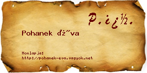 Pohanek Éva névjegykártya