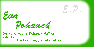 eva pohanek business card